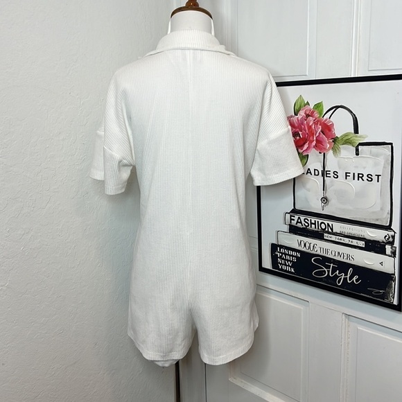 Princess Polly Kegan White Button Front Romper Size 0 - Picture 4 of 8